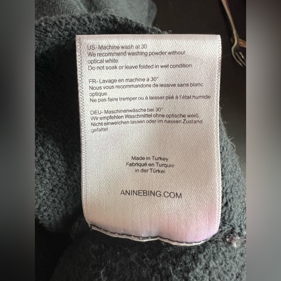 Anine Bing LA XS USA Eagle Flag Graphic Charcoal Sweatshirt oversized cotton - Picture 7 of 7